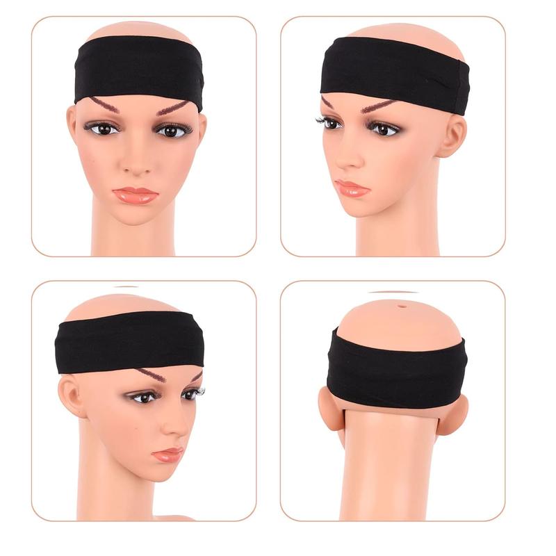 3 Pack Yoga Headbands Stretchy Cotton  Band Hairwarp  Running Exercise Gym (Solid Color)