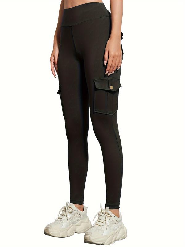 Women's hip lift leggings with clamshell pockets, high waist abdominal control exercise cargo leggings Yoga pants, athletic running wear