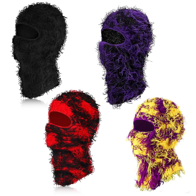 Balaclava Distressed Knitted Full Face Ski Mask Windproof Neck Warmer for Men Women One Size Fits All