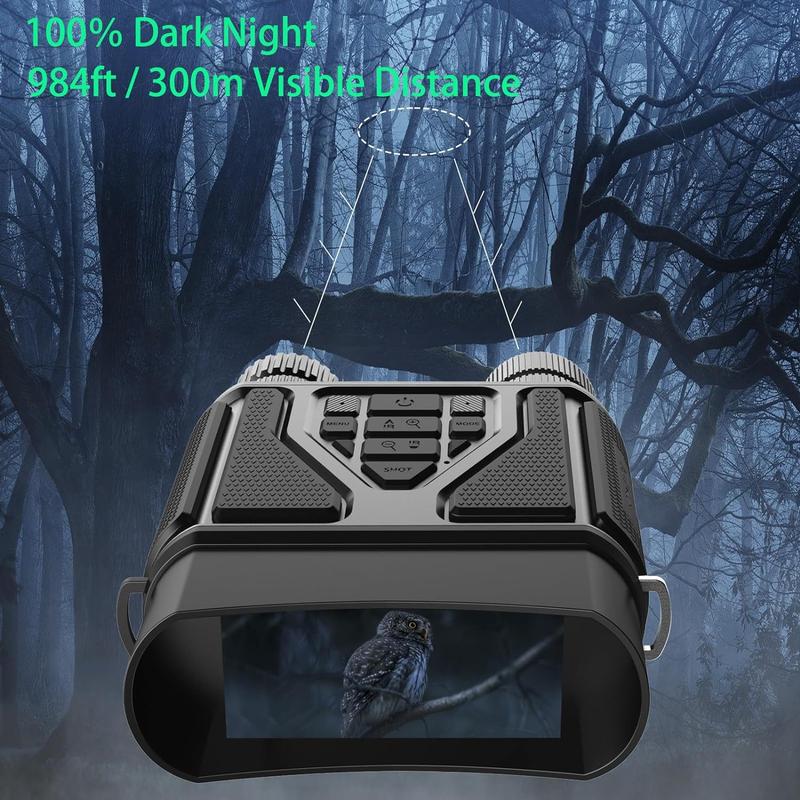 4K Infrared Night Vision Binoculars, Rechargeable Binoculars with Anti-shake Motion Detection, Suitable for Camping Hunting and Security