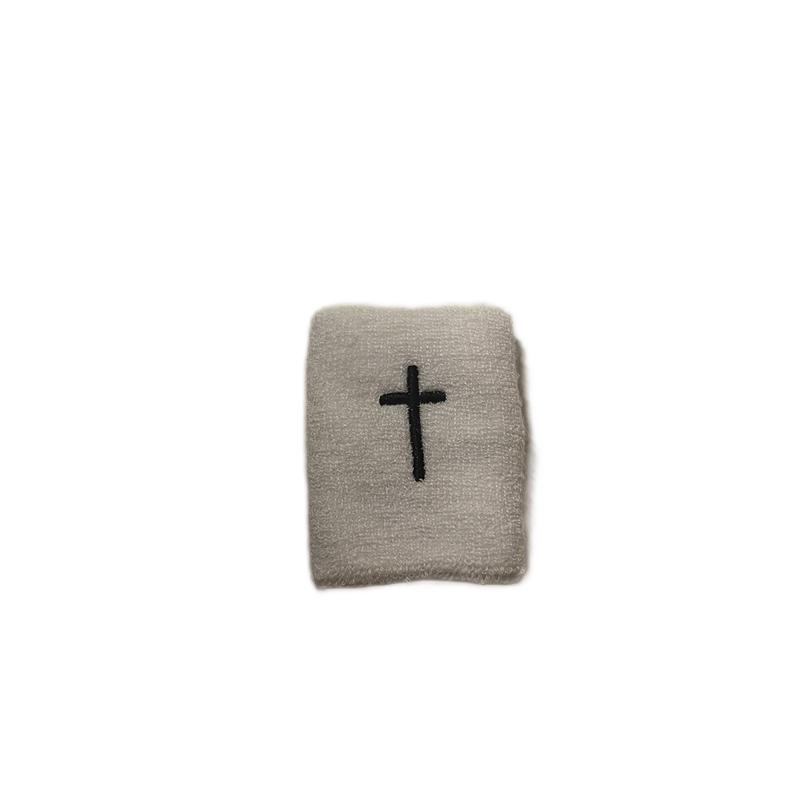 FaithFlex Athletics Wristbands Sweatbands Christian Athletic Apparel White Black Cross