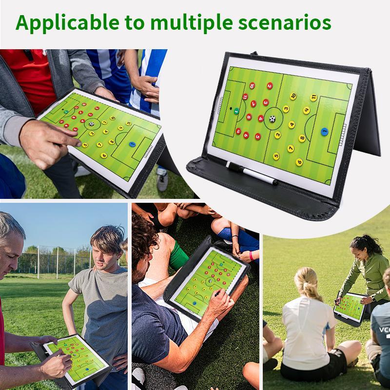 Foldable Football Tactical Board, 3-fold Football Tactical Board, Sports Equipment for Football