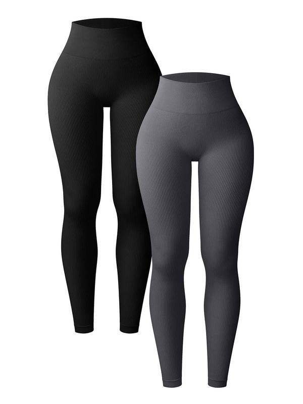 Women's Solid High Waist Sports Leggings, Casual Comfy Breathable Skinny Pants for Yoga Gym Workout Running, Ladies Sportswear for All Seasons