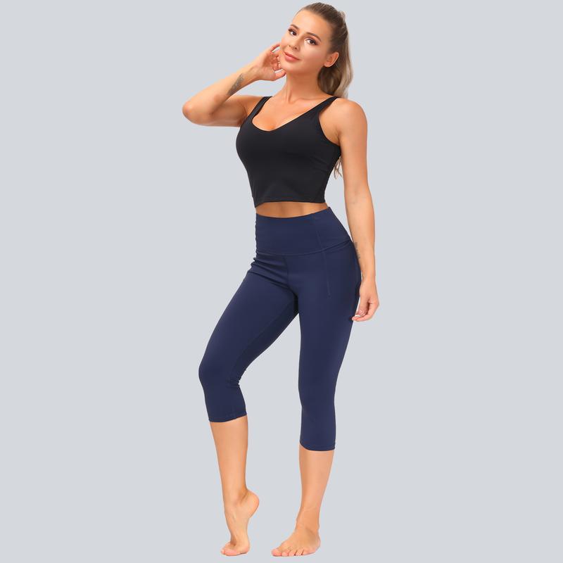 THE GYM PEOPLE Sports Bra for Women Longline Padded Bra Yoga Crop Tank Tops Fitness Workout Running Top