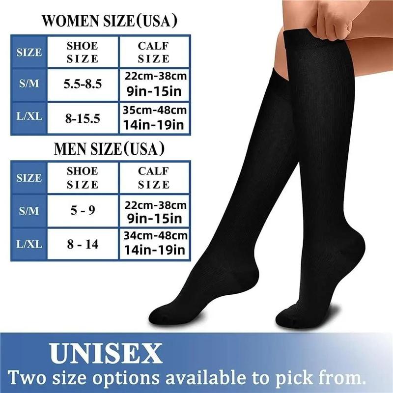 Compression Socks, 4 Pairs Copper Compression Socks, Sports Socks for Running, Sports, Hiking for Men and Women