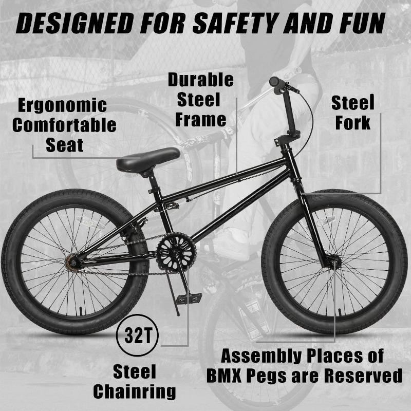 Freestyle BMX Bike, Bicycle for Beginner Level Rider, give riders reliable support and long-lasting comfort