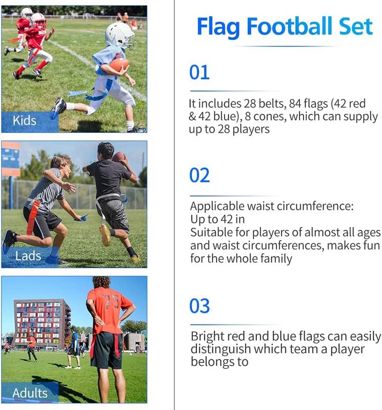 14 28 56pcs Flag Football Belt Kit, for Youths, Adults