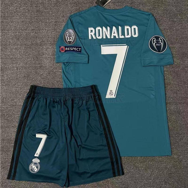 17-18 Real Madrid second away Kids set Cristiano Ronaldo jersey Retro summer jersey Sports football training jersey 16#-28#