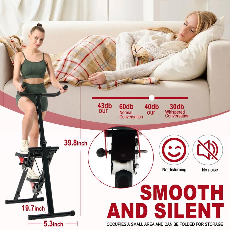 HOTWAVE Climbing Machine, Home Fitness machines Folding Adjustable Resistance, 350 lb Weight Capacity, Counting Display, Unisex