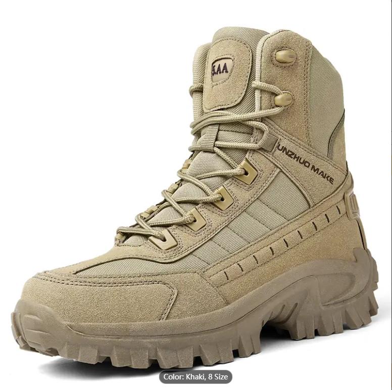 Men's Tactical Hiking Boots - Shock-absorbing, Non-slip, Winter Outdoor Camping Shoes