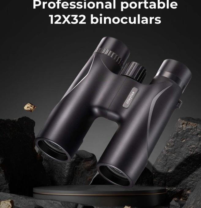 12x32 Binoculars for Adults, Compact Binoculars with Low Light Vision, Powerful Binoculars for Bird Watching, IP65 Waterproof & Neck Strap for Bird Watching Hunting Travel Camping Stargazing