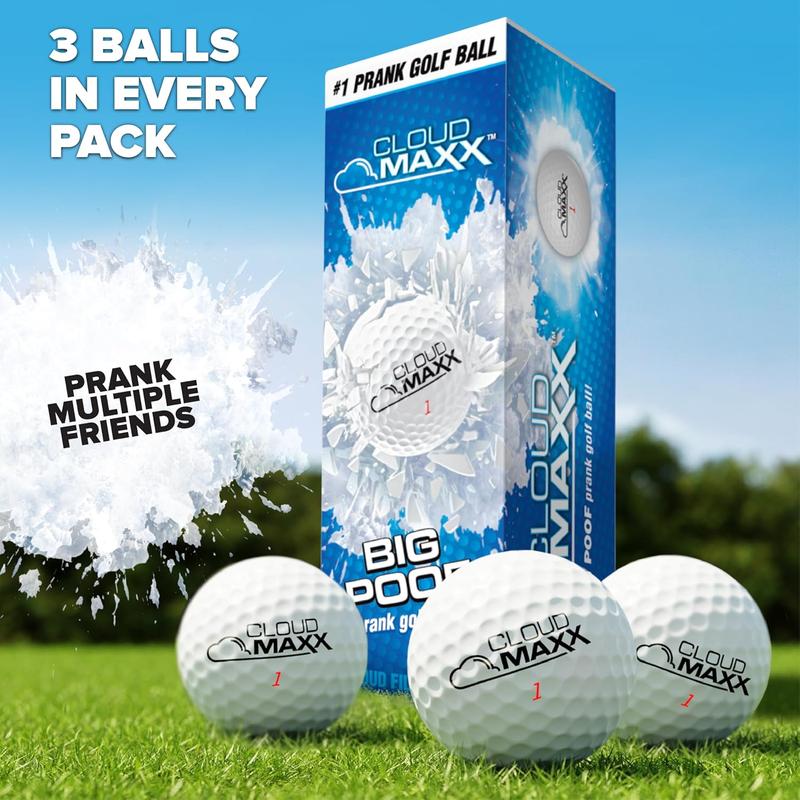 Prank Golf Balls - Funny Exploding Golf Ball Trick - Gag Golfing Gifts for Men Women  - Fun Joke Novelty Golf Lovers Gift Cool Golf Accessories - Prankster Stuff for Adults - 3 Pack