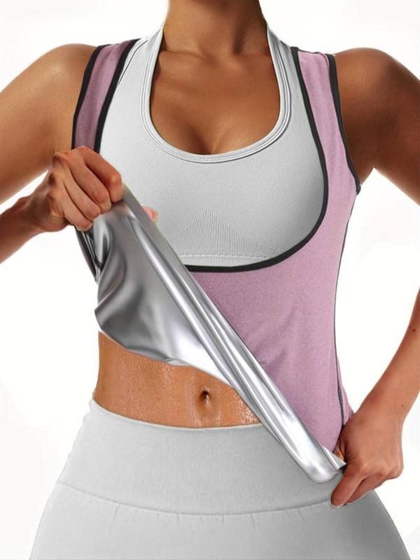 Women's Plain Sports Sauna Tank Top, Sleeveless Sweat Shirt, Compression Shirts Women, Fall Clothes, Lady's Sportswear Workout Tops for Gym Fitness Exercise, Athletic Clothes, Fall Outfits, Fallfreshness