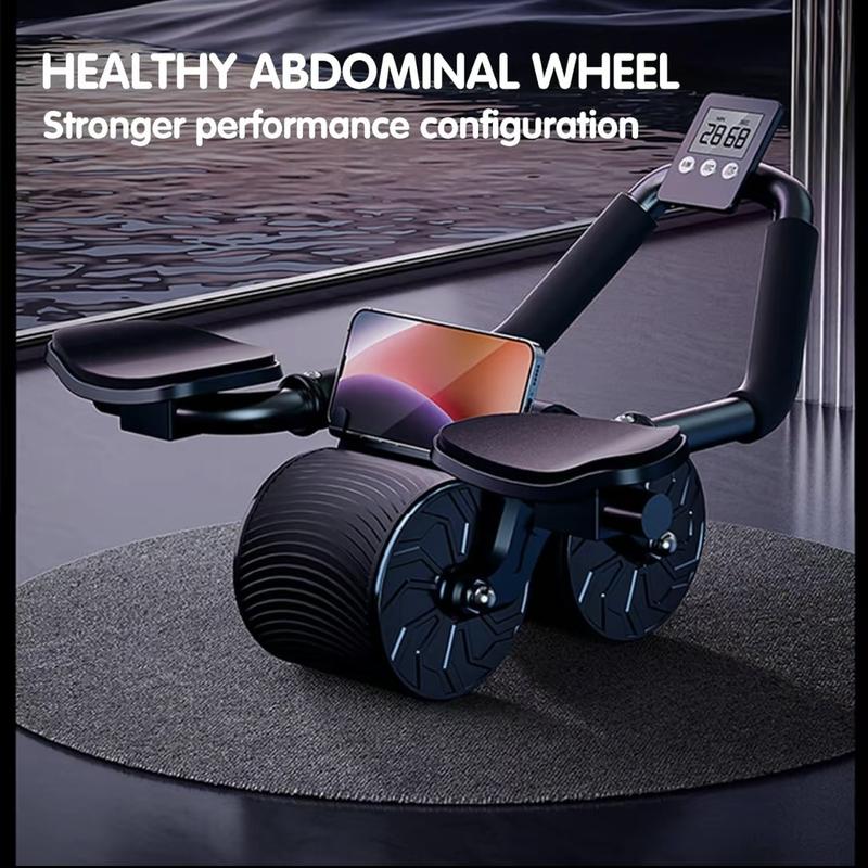 Automatic Abdominal Roller Wheel with Knee Mat &Timer, Automatic Rebound Abdominal Wheel, Portable Gym Equipment  Ab Exercise Roller power roller abdominal machine abs roller rollerwheel healthy home gym Automatic Rebound