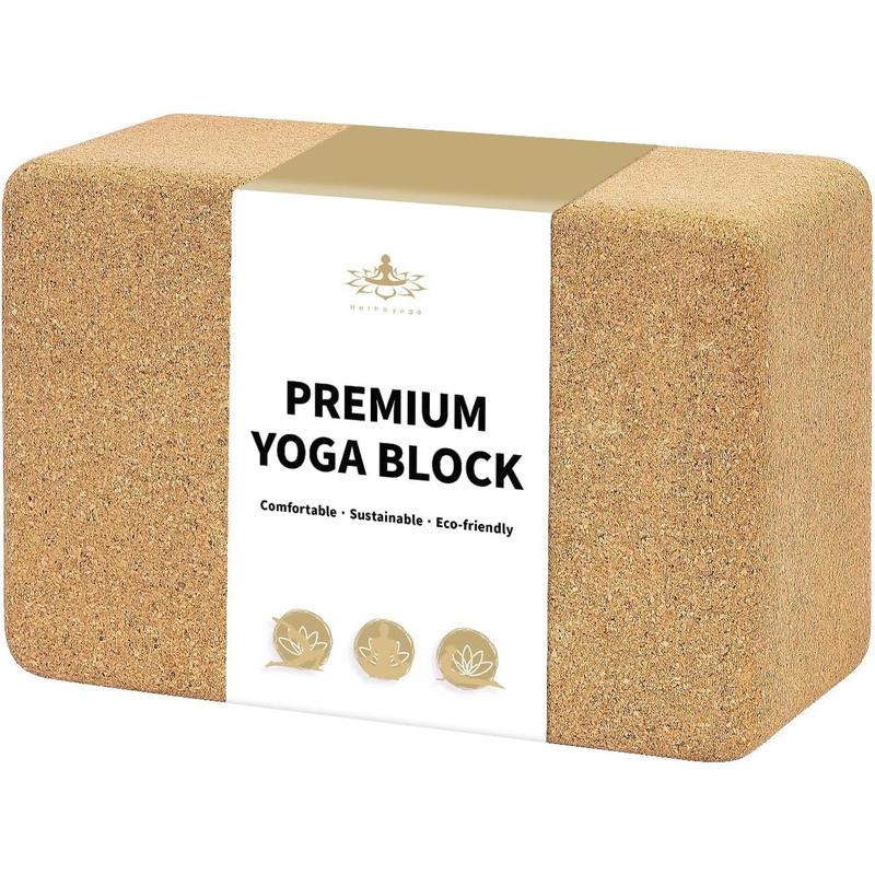 Hatha Yoga Cork Yoga Block, Natural Cork from Portuguese, Premium Brick, Eco-Friendly Yoga Accessories for Yoga, Pilates & Stretching