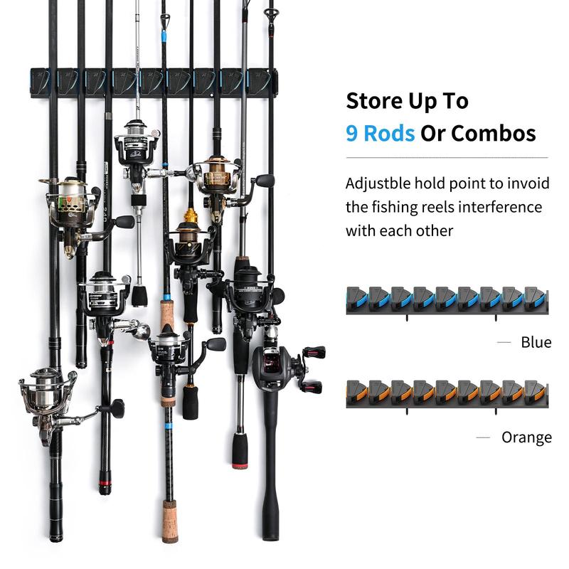 Fishing Rod Holder, 1 Set Wall Mounted Fishing Rod Rack, Fishing Rod Pole Holder, Fishing Accessories for Garage, Outdoor Fishing Accessories