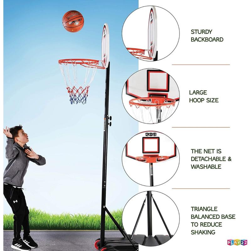 Basketball Hoop Outdoor 5-7ft Adjustable, Portable Basketball Hoops & Goals in Backyard Driveway Indoor, with Enlarged Base