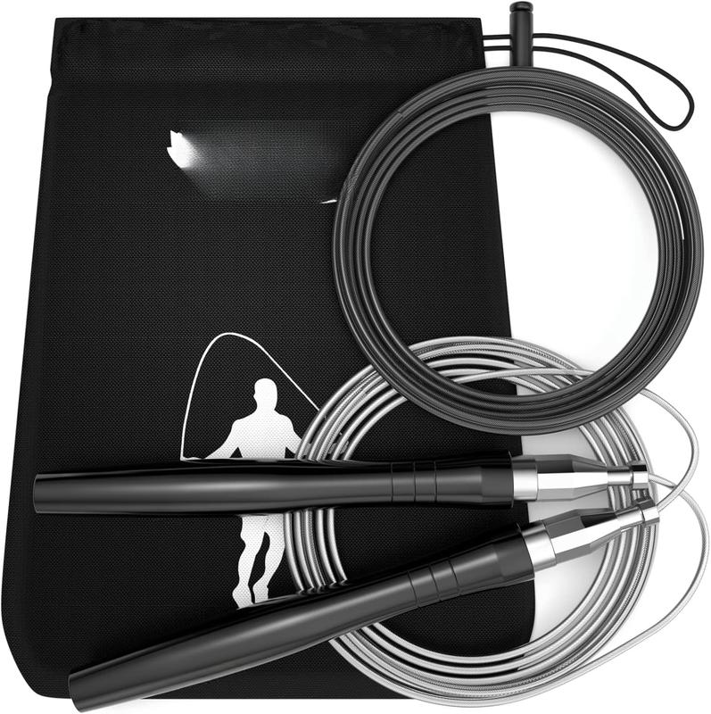 Jump Rope, High Speed Weighted Jump Rope -  Tangle-Free - Self-Locking Screw-Free Design - Jump Ropes for Fitness - Skipping Rope for Workout Fitness, Crossfit & Home Exercises