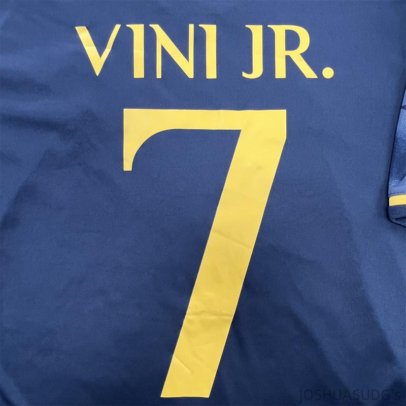 23 24 VINI JR 7 Away Fan Edition Short Sleeve Vintage Soccer Jersey