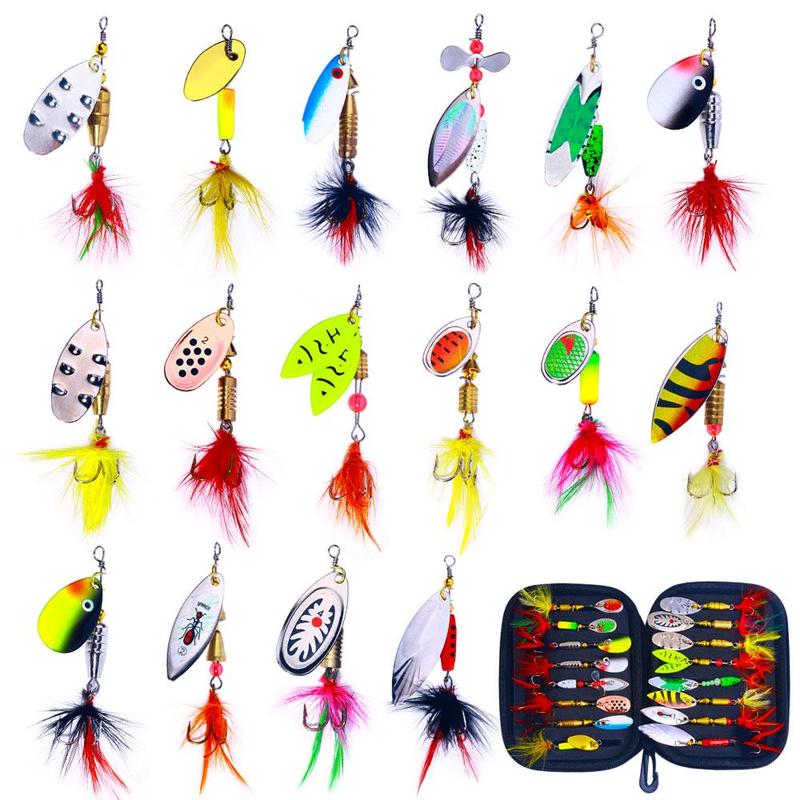 Mixed Color & Size Baitcasting Fishing Lures With Hooks, 16pcs set Fishing Lures With Hooks, Fishing Accessories For Outdoor Fishing