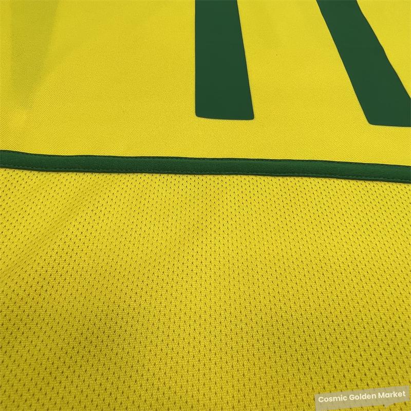 2002 World Cup Brazil Retro Jersey No. 11 Ronaldinho Soccer Jersey