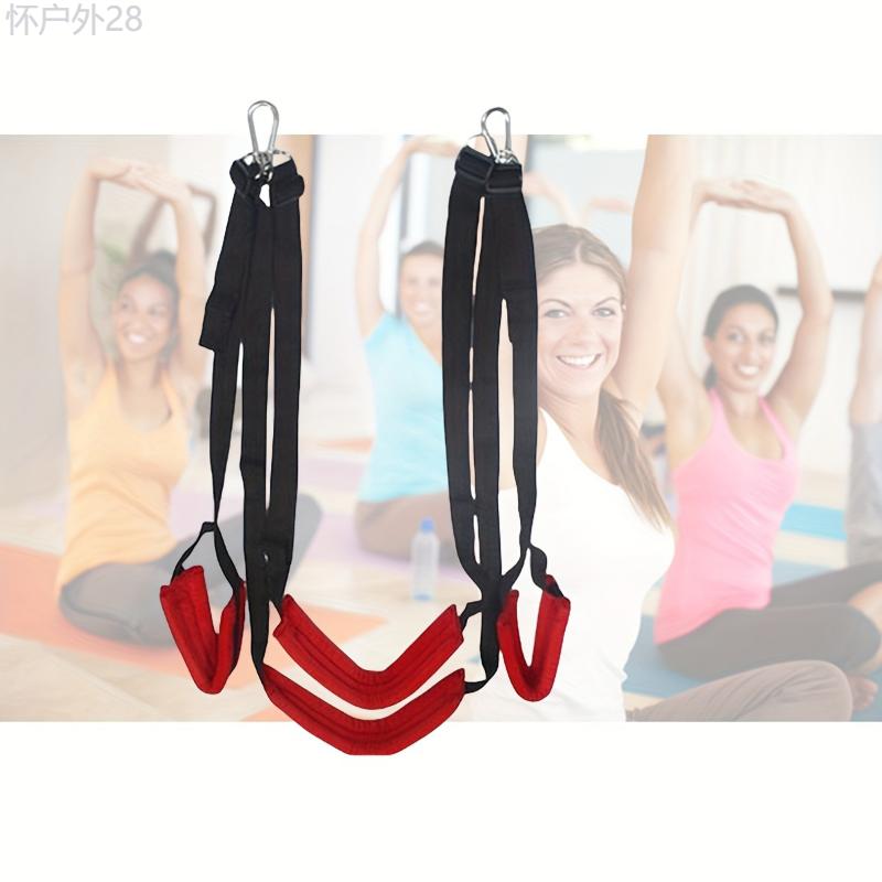 Portable Yoga Swing with Door Anchor - Red, Durable Nylon Fitness Hammock for Home Gym & Outdoor Training, Ideal for Stretching and Flexibility Exercises