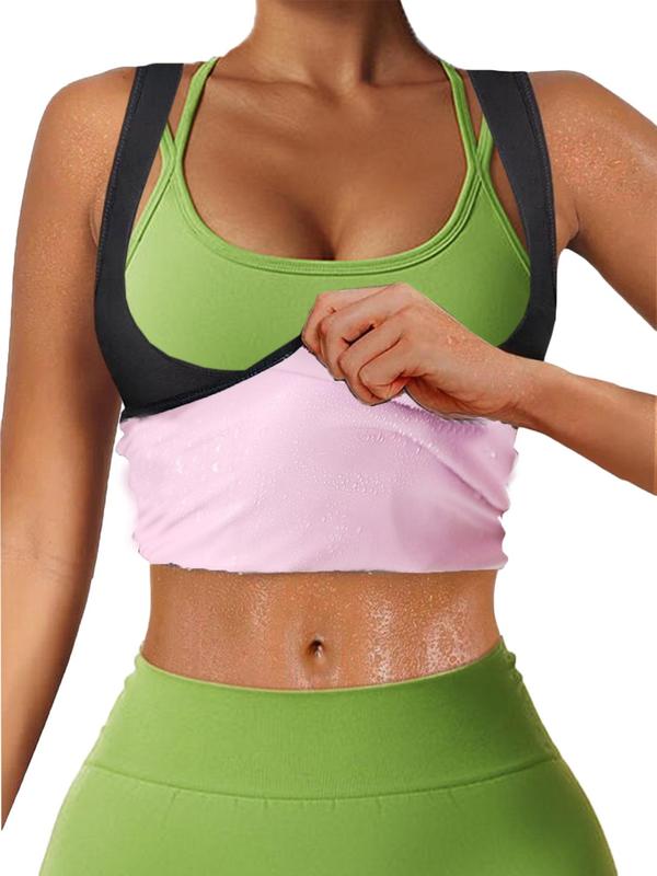 Women's Plain Sports Sauna Tank Top, Sleeveless Sweat Shirt, Compression Shirts Women, Fall Clothes, Lady's Sportswear Workout Tops for Gym Fitness Exercise, Athletic Clothes, Fall Outfits, Fallfreshness