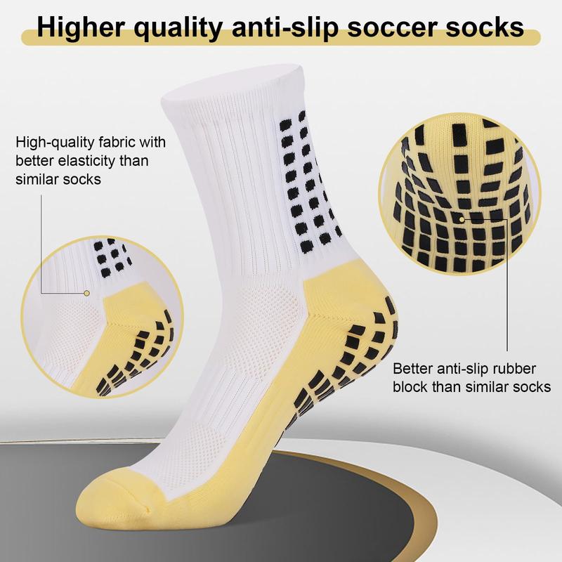 Non-slip Grip Socks, 4 Pairs Soft Breathable Sports Socks, Soccer Socks for Men, Ankle Socks, Grip Pads for Football Basketball Sports Grip Socks, Football Equipment, Boyfriend Gift, Summer Gift, Football Accessories,  Football Equipment