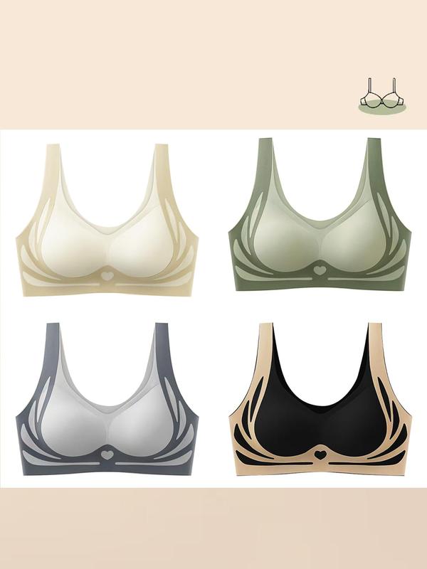 Women's Colorblock Wireless Sports Bra, Breathable Comfortable Backless Sports Bra, Ladies Sportswear for Indoor Outdoor Wear