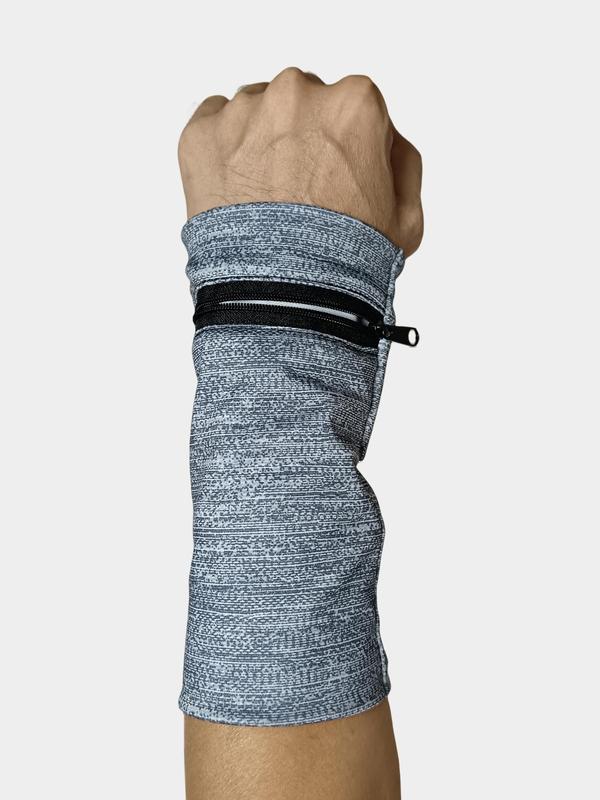 Unisex Running Hand Wrist Guard Storage Bag, All Over Print Zipper Sweatband for Outdoor Activities, Multifunctional Wristband Suitable for Gym Fitness Workout Running Jogging