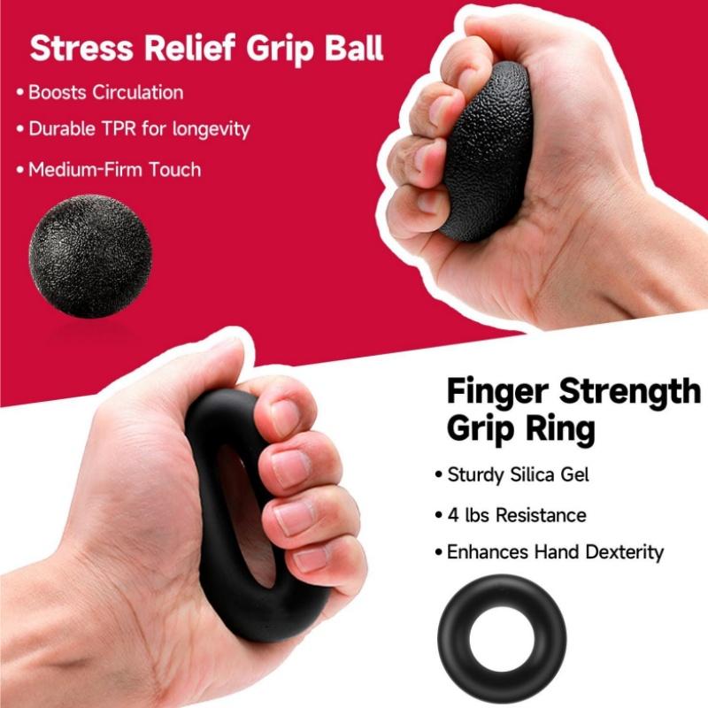 Hand Grip Strengthener, Adjustable Grip Strength Trainer with 4 Exercise Tools - Set of 5,Forearm Strengthener Wrist Strengthener- Portable Home Gym Hand Strength Training Tool