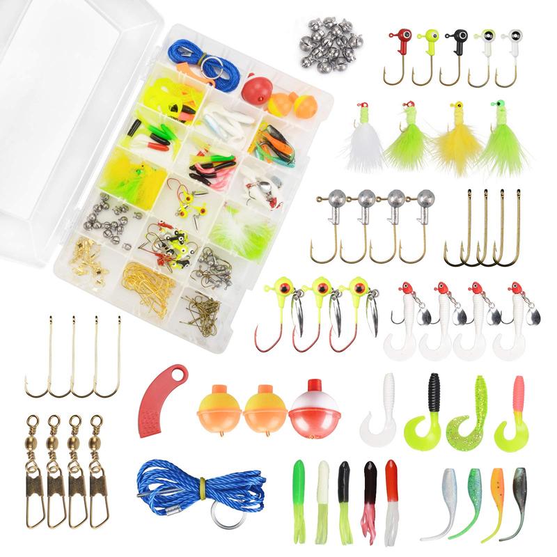 MadBite  Terminal Tackle Kits, Fresh and Saltwater, Bass Panfish Trout Fishing Tackle Kits, Fishing Gear, Fishing Lures, Fishing Accessory Kit w Tackle Box, Hooks Weights Sinkers & Rigs