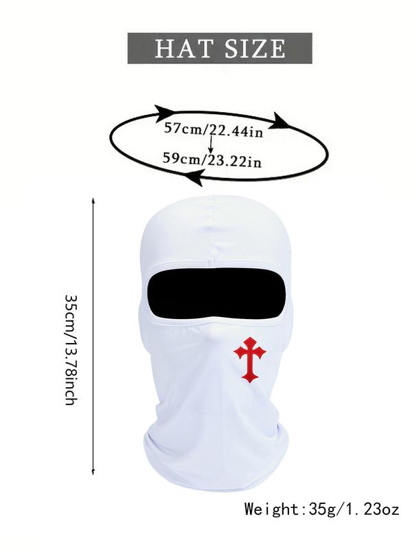 Unisex Y2k Cross Print Balaclava Mask , 2024 New Style Summer Windproof Face Covering for Men & Women, Sun Protection Face Mask for Outdoor Activities, Black Mask