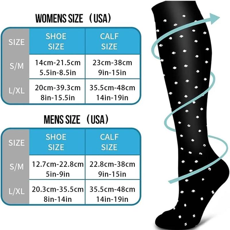 Knee-high Sports Socks, 6 Pairs Running and Fitness Skating Socks for Men and Women, Stylish Designs, Comfortable and Durable, Unisex, Suitable for Various Sports and Standing Work, Christmas, Christmas Gift