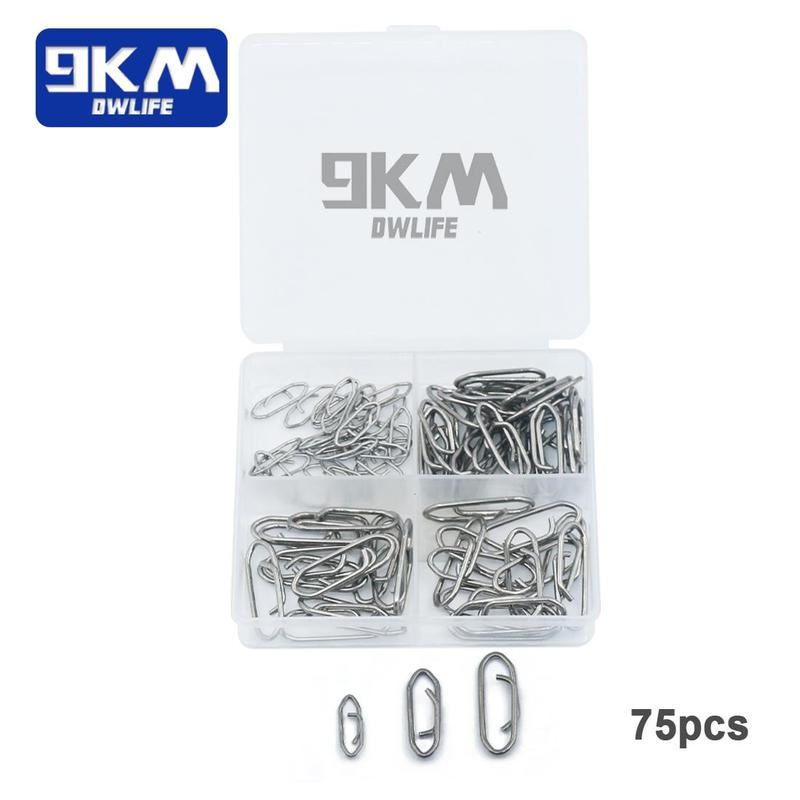 Fishing Clips Set, 75pcs box Stainless Steel Fishing Clip Set, Fishing Quick Clips, Lure Connector, Fishing Tackle, Outdoor Fishing Accessories, Christmas Gift