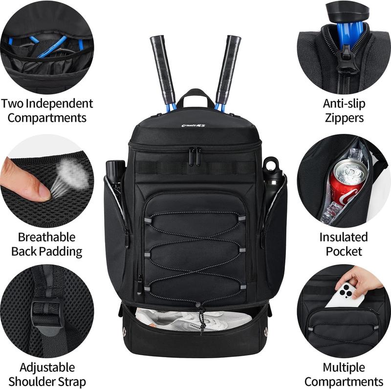 Tennis Bag Tennis Backpack - Large Tennis Bags for Women and Men to Hold Tennis Racket,Pickleball Paddles, Badminton Racquet, Squash Racquet and Tennis Accessories