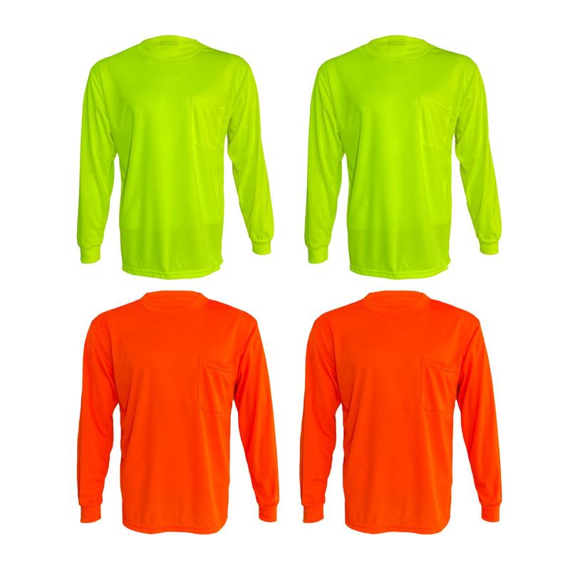 4 SHIRT PACK ST912 OF Hi Visibility ultra light weigh Long sleeve Shirt   polyester birdeye Fabric for quick dry AVAIALBE IN VARIOUS COLORS