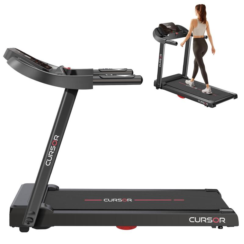 CURSOR FITNESS Home Folding PRO Treadmill with Pulse Sensor, 2.5 HP Quiet Brushless, 7.5 MPH, 265 LBS Capacity