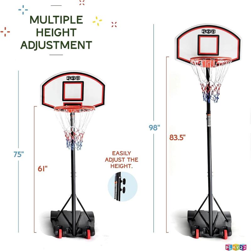 Basketball Hoop Outdoor 5-7ft Adjustable, Portable Basketball Hoops & Goals in Backyard Driveway Indoor, with Enlarged Base