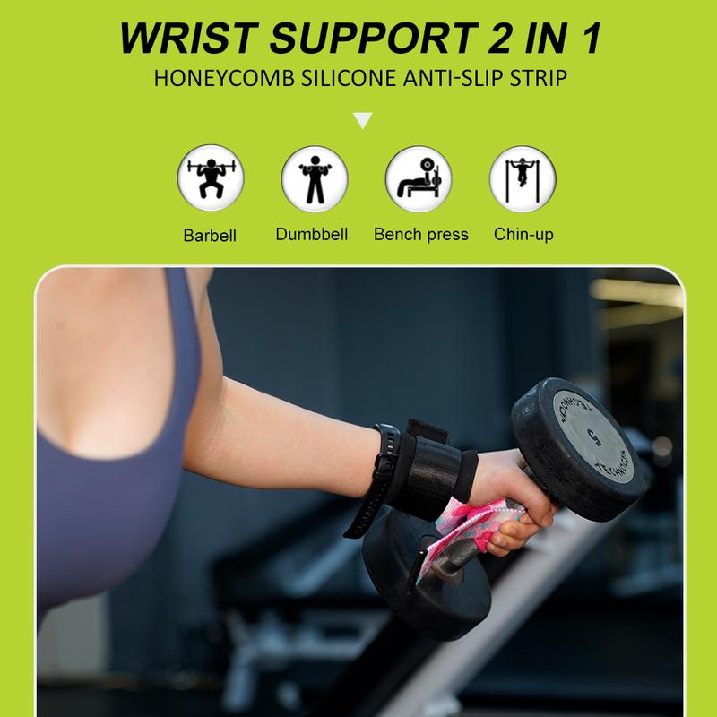 Weightlifting Straps, Sports Wrist Wrap Non-Slip Silicone Wrist Support for Strength Training, Deadlifts & Gym Workouts Wristband Fitness Wrist Guard