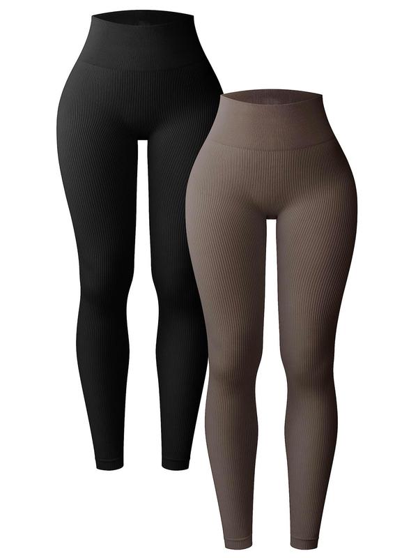 Women's Solid High Waist Sports Leggings, Casual Comfy Breathable Skinny Pants for Yoga Gym Workout Running, Ladies Sportswear for All Seasons