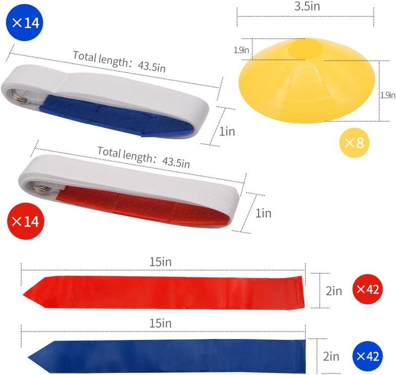 14 28 56pcs Flag Football Belt Kit, for Youths, Adults