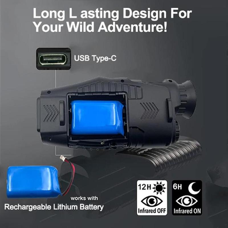 Hd 1080p Night Vision Monocular, Fall Gifts, Portable Rechargeable 10x Digital Zoom Infrared Night Vision Telescope, Outdoor Monocular, Fall Gift, Christmas Gift