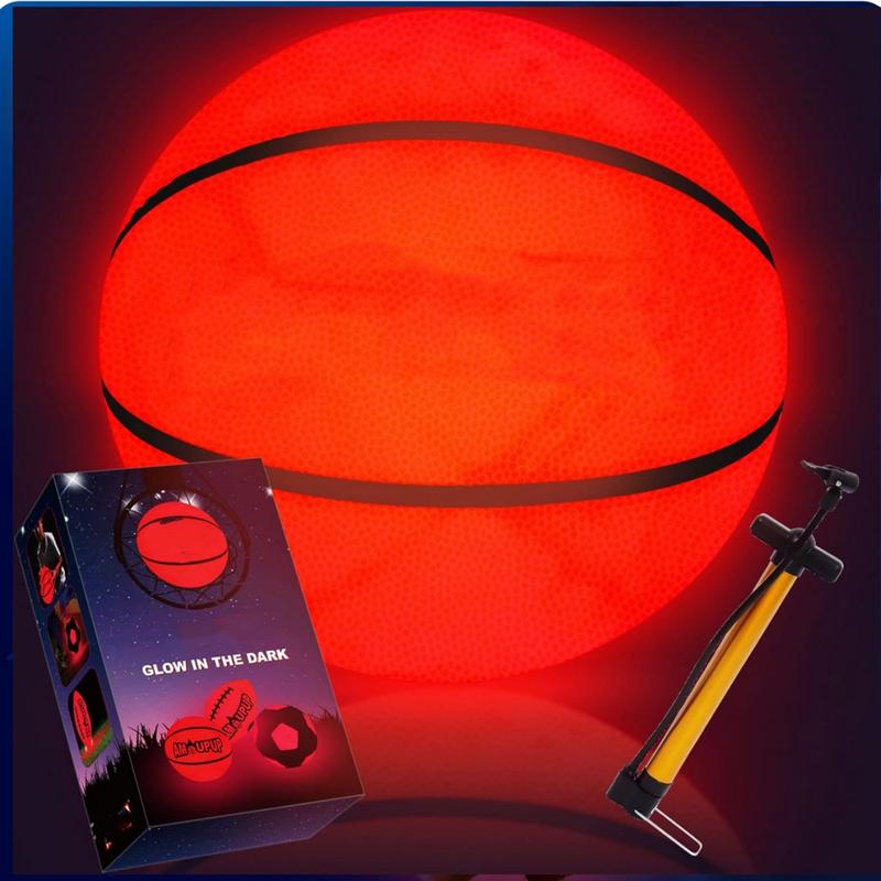 Glow in the Dark Light Up Basketball - Glowing Red Basket Ball for Night Ball Games - Sports Gear Accessories Gifts for Boys