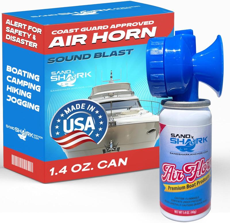 SandShark Premium Safety Air horn, Great for Boats, Camping, Outdoors, Personal Safety 1.4oz