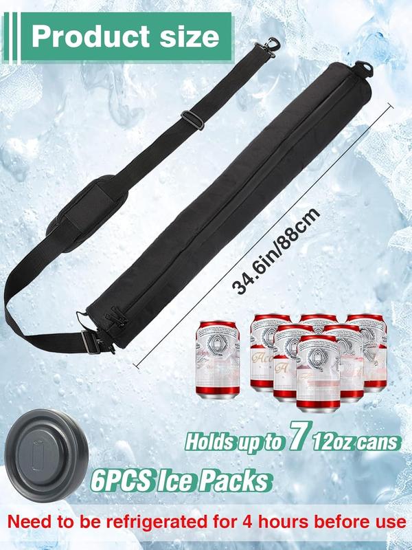 Golf Cooler Sleeve with 6 Ice Pucks- 7 Cans Golf  Cooler Bag Golf  Sleeve for Golf Bag to Keep Drinks Cold for Hours-  Golf Gift Golf Accessories for Fathers Men Women Golf Lovers