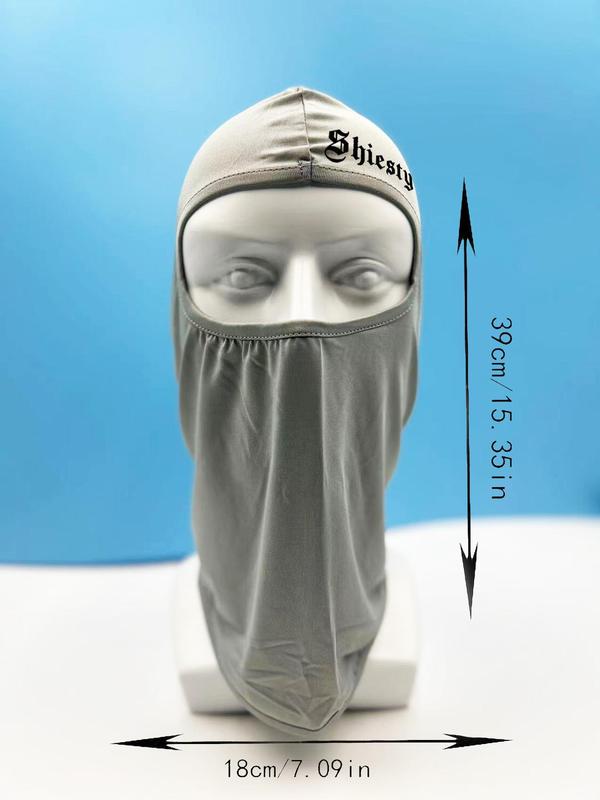 Unisex Sporty Letters Print Balaclava Mask, Trendy Soft Windproof Face Covering for Men & Women, Sun Protection Face Mask for Outdoor Activities