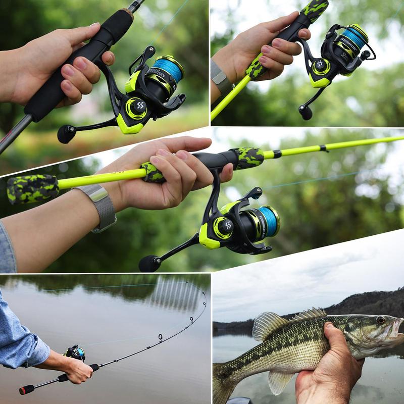 Fishing Rod and Reel Combo, 1 Set Portable 4 Sections Fishing Rod with Spinning Fishing Reel, Fishing Gear for Beginner and Travel,  Fishing Gear