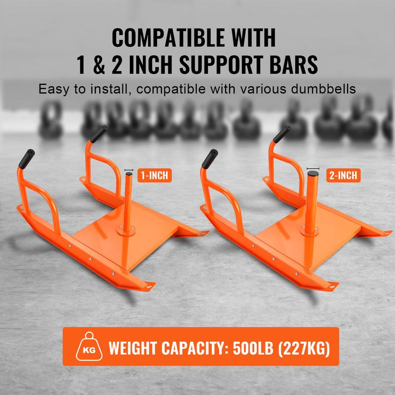 VEVOR Weight Training Pull Sled, Fitness Strength Speed Training Sled with Handle, Steel Power Sled Workout Equipment for Athletic Exercise & Speed Improvement, Suitable for 1