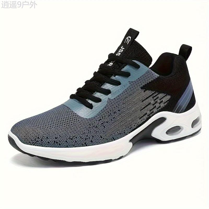 Men's Road Running Shoes, Stability Pronation, Sports & Outdoor, Lace-Up Closure, Low Top Design, Fabric Upper & Insole, Rubber Sole, Geometric Pattern, All-Season